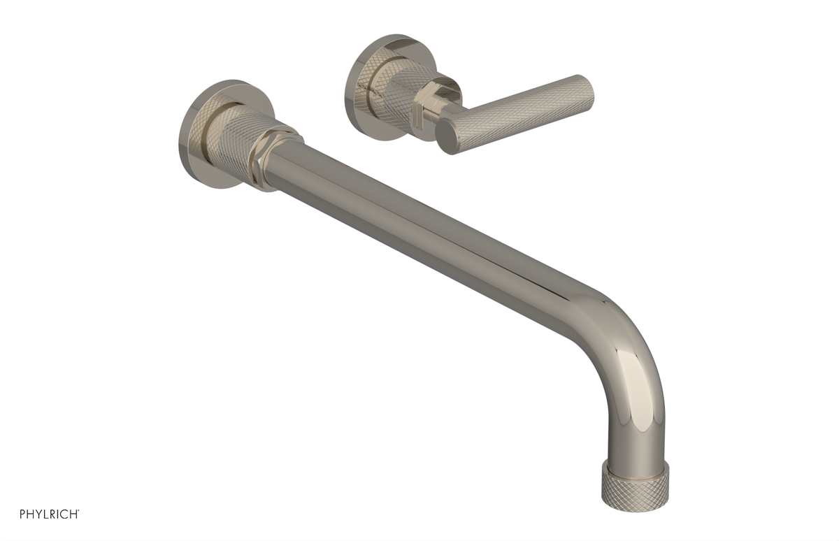 DUSTRIE Single Handle Wall Lavatory Set - 12" Spout - Knurled 371-16-12