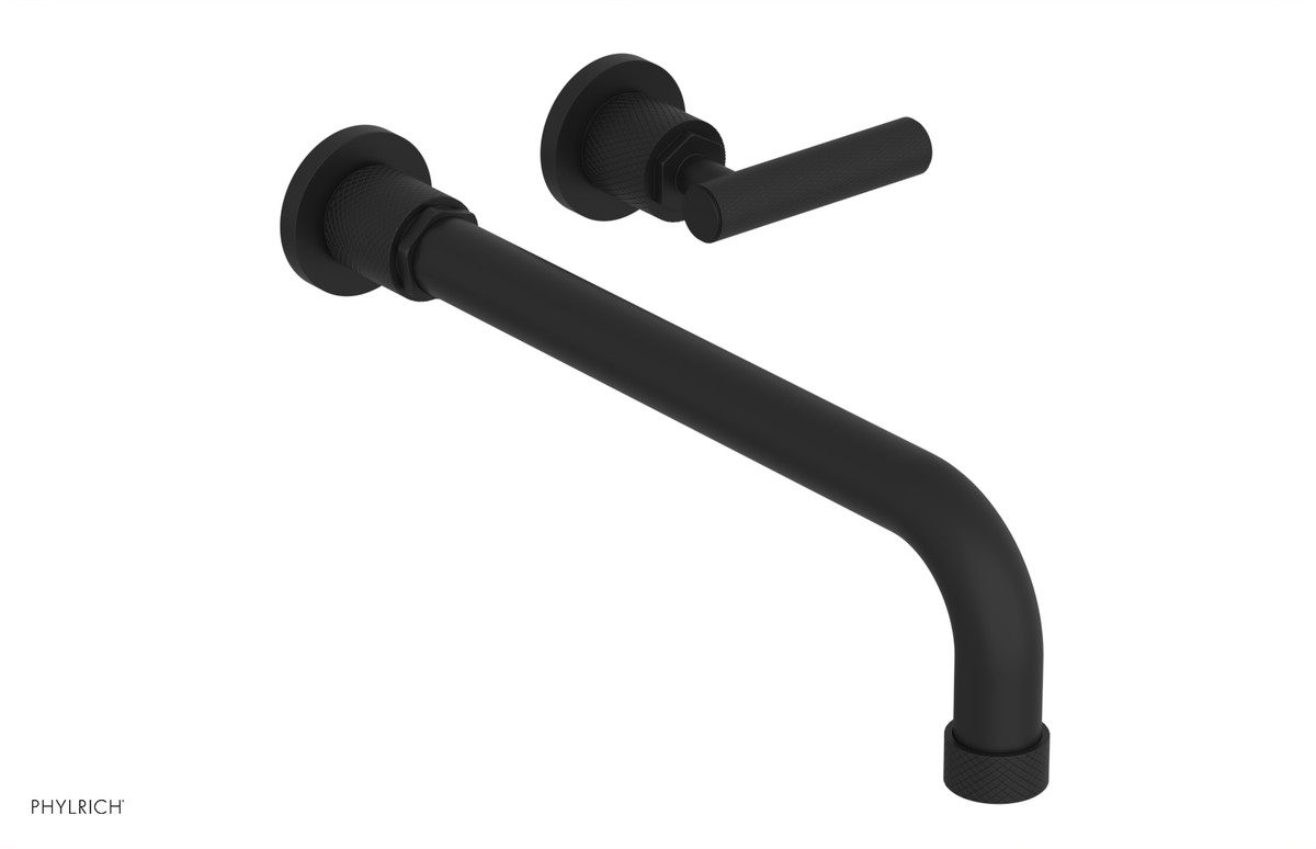 DUSTRIE Single Handle Wall Lavatory Set - 12" Spout - Knurled 371-16-12