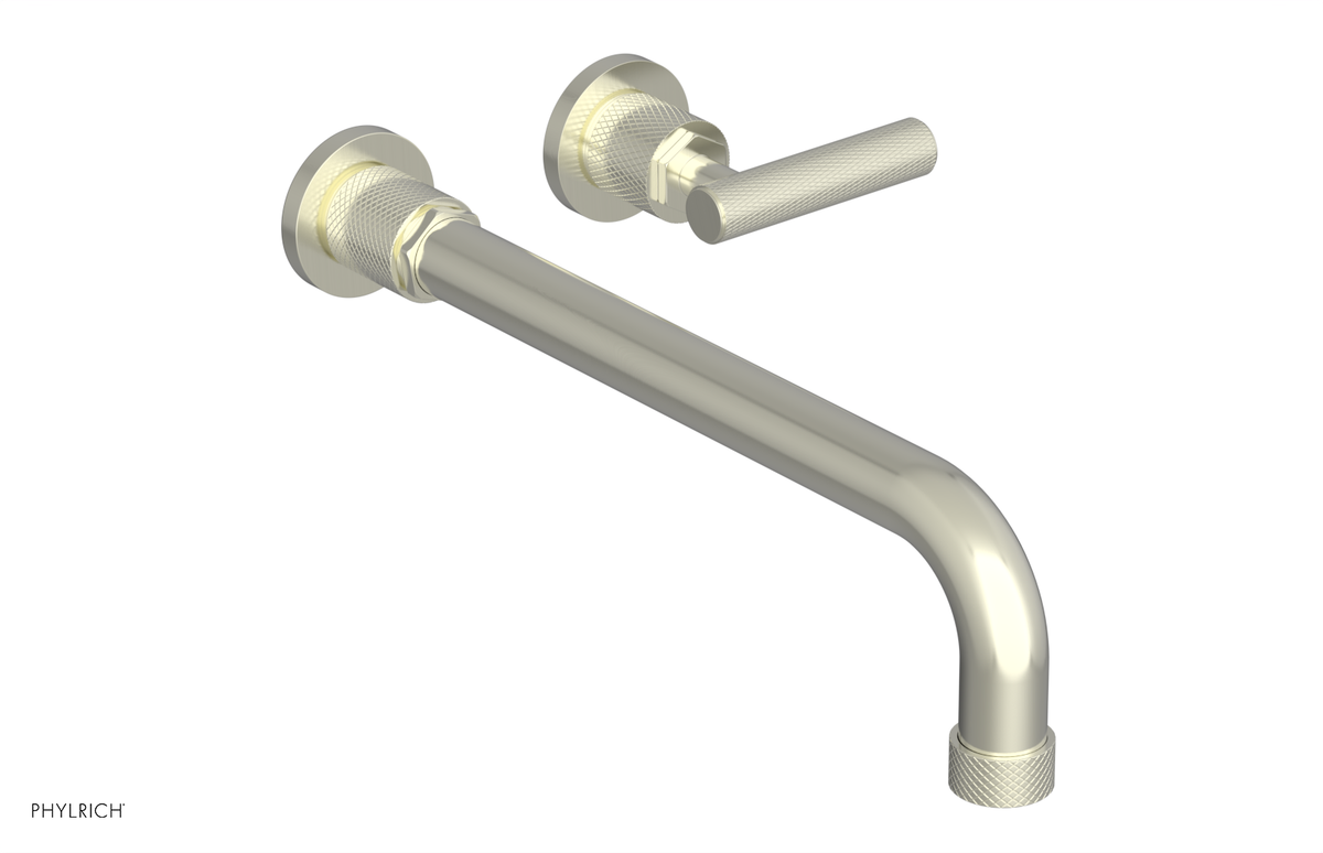 DUSTRIE Single Handle Wall Lavatory Set - 12" Spout - Knurled 371-16-12
