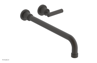 DUSTRIE Single Handle Wall Lavatory Set - 14" Spout - Knurled 371-16-14