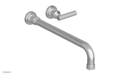 DUSTRIE Single Handle Wall Lavatory Set - 14" Spout - Knurled 371-16-14