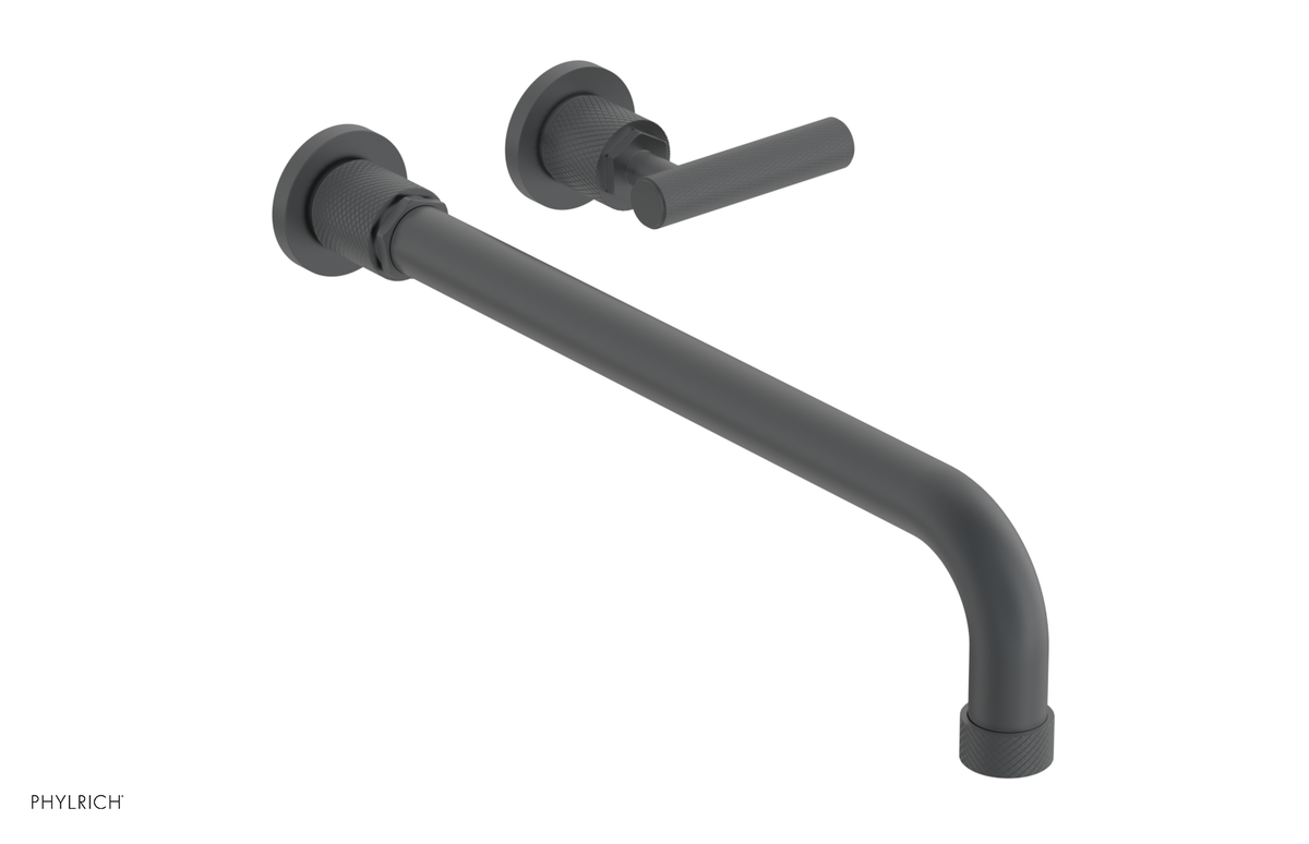 DUSTRIE Single Handle Wall Lavatory Set - 14" Spout - Knurled 371-16-14
