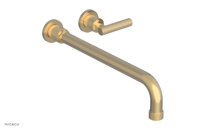 DUSTRIE Single Handle Wall Lavatory Set - 14" Spout - Knurled 371-16-14