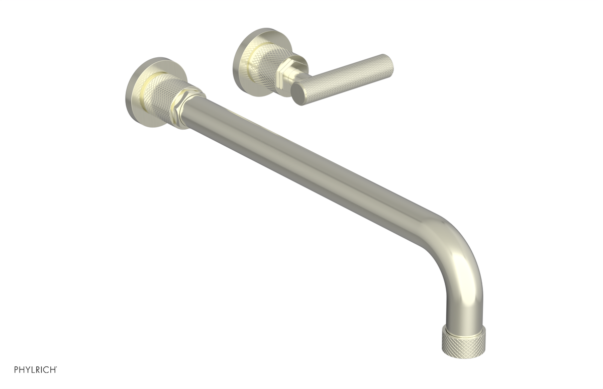 DUSTRIE Single Handle Wall Lavatory Set - 14" Spout - Knurled 371-16-14