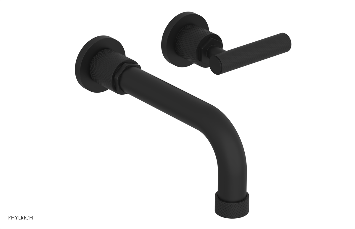DUSTRIE Single Handle Wall Lavatory Set - 7 5/8" Spout - Knurled 371-16