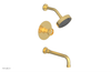 DUSTRIE - Pressure Balance Tub & Shower Set - 10" Spout -  Cross Handle - Knurled 371-26-10
