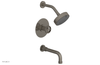 DUSTRIE - Pressure Balance Tub & Shower Set - 7 5/8" Spout -  Cross Handle - Knurled 371-26