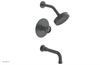 DUSTRIE - Pressure Balance Tub & Shower Set - 7 5/8" Spout -  Cross Handle - Knurled 371-26