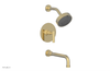 DUSTRIE - Pressure Balance Tub & Shower Set - 10" Spout -  Lever Handle - Knurled 371-27-10