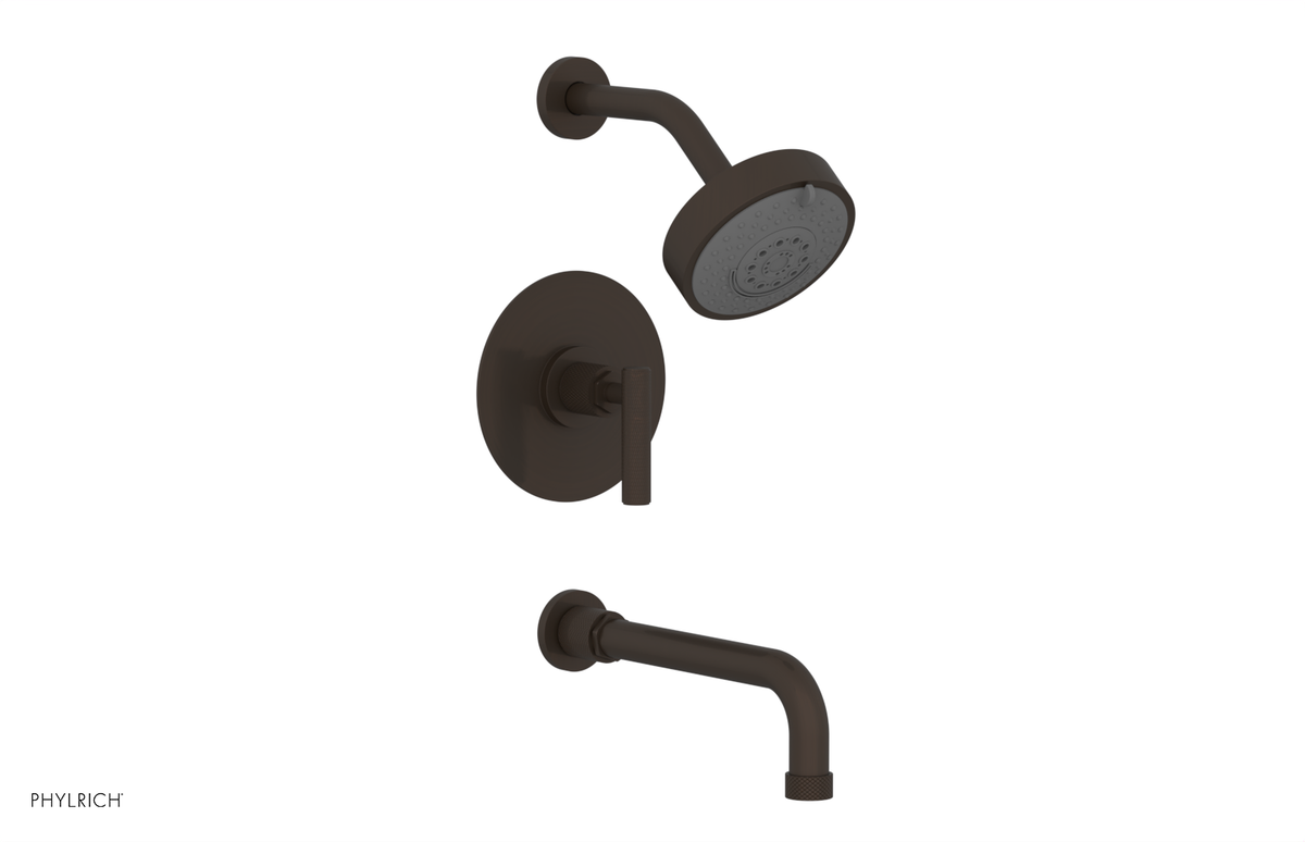 DUSTRIE - Pressure Balance Tub & Shower Set - 10" Spout -  Lever Handle - Knurled 371-27-10