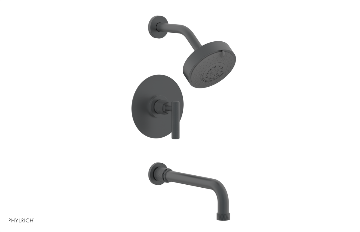 DUSTRIE - Pressure Balance Tub & Shower Set - 10" Spout -  Lever Handle - Knurled 371-27-10