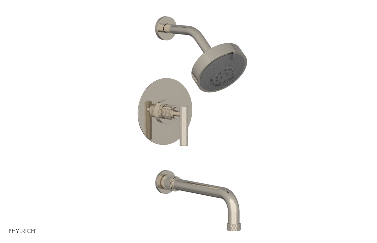 DUSTRIE - Pressure Balance Tub & Shower Set - 10" Spout -  Lever Handle - Knurled 371-27-10