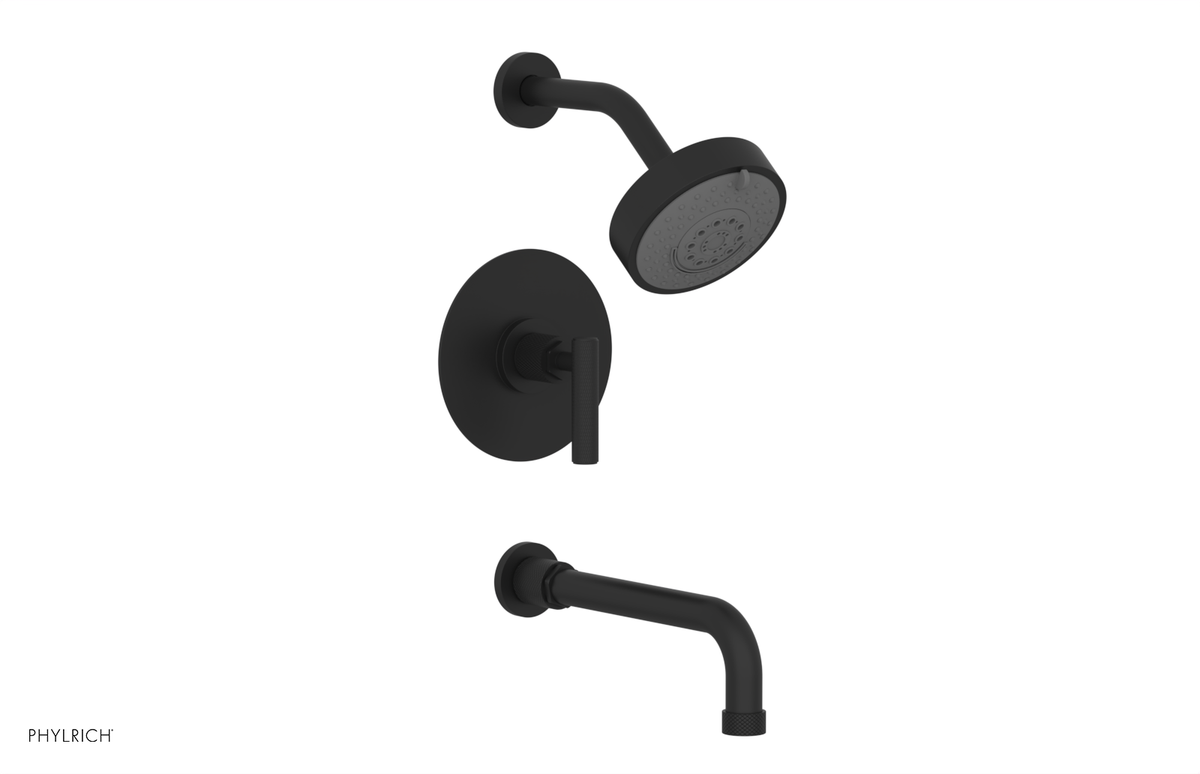 DUSTRIE - Pressure Balance Tub & Shower Set - 10" Spout -  Lever Handle - Knurled 371-27-10