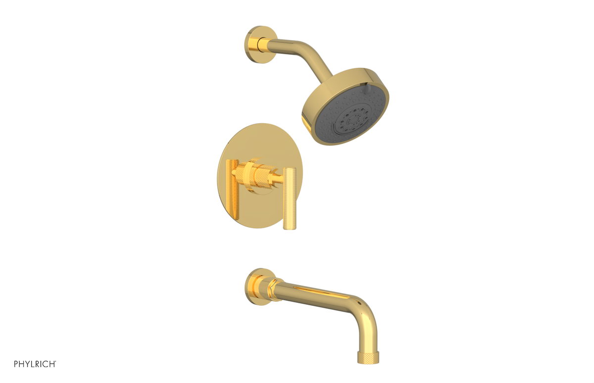 DUSTRIE - Pressure Balance Tub & Shower Set - 10" Spout -  Lever Handle - Knurled 371-27-10