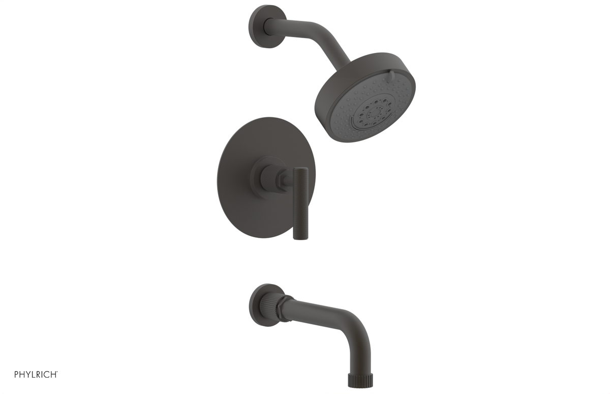 DUSTRIE - Pressure Balance Tub & Shower Set - 7 5/8" Spout -  Lever Handle - Knurled 371-27
