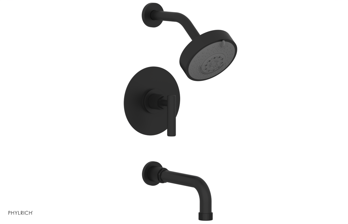 DUSTRIE - Pressure Balance Tub & Shower Set - 7 5/8" Spout -  Lever Handle - Knurled 371-27