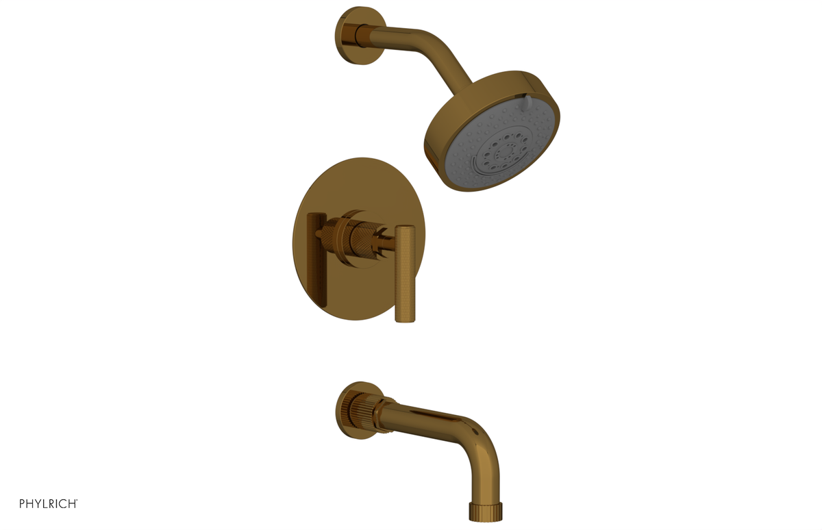 DUSTRIE - Pressure Balance Tub & Shower Set - 7 5/8" Spout -  Lever Handle - Knurled 371-27