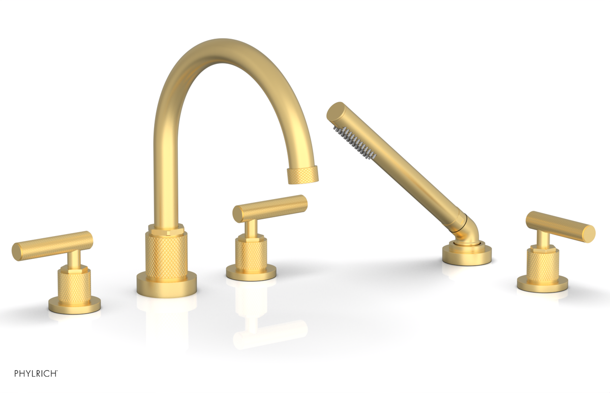 DUSTRIE - Deck Tub Set with Hand Shower - Lever Handles - Knurled 371-49