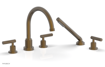 DUSTRIE - Deck Tub Set with Hand Shower - Lever Handles - Knurled 371-49