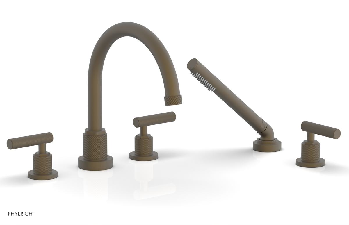 DUSTRIE - Deck Tub Set with Hand Shower - Lever Handles - Knurled 371-49