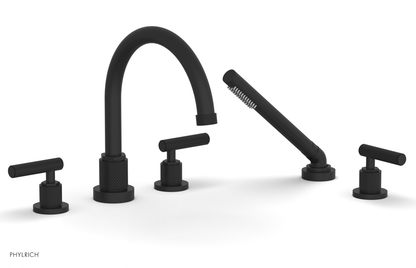 DUSTRIE - Deck Tub Set with Hand Shower - Lever Handles - Knurled 371-49