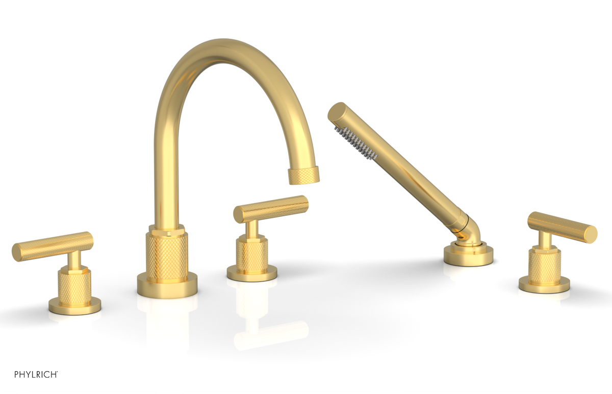 DUSTRIE - Deck Tub Set with Hand Shower - Lever Handles - Knurled 371-49