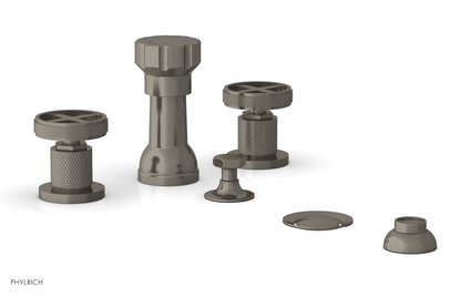 DUSTRIE - Four Hole Bidet Set - Cross Handles - Knurled 371-60