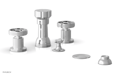 DUSTRIE - Four Hole Bidet Set - Cross Handles - Knurled 371-60