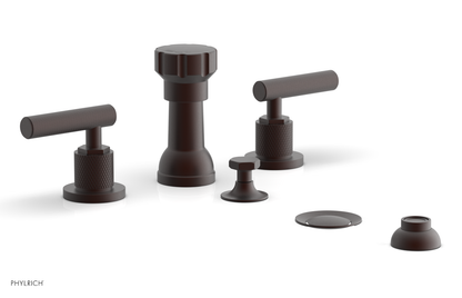 DUSTRIE - Four Hole Bidet Set - Lever Handles - Knurled 371-61