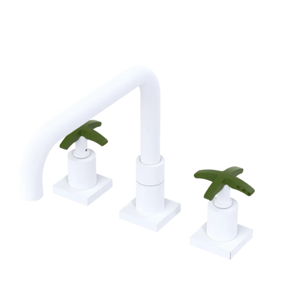 Rubinet Widespread Kitchen Set with Genesis Spout Matt White