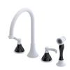 Rubinet Widespread Kitchen Set with Hand Spray Matt White