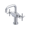 Rubinet Single Hole Dual Handle Lav. Set. (less drain) Satin Chrome