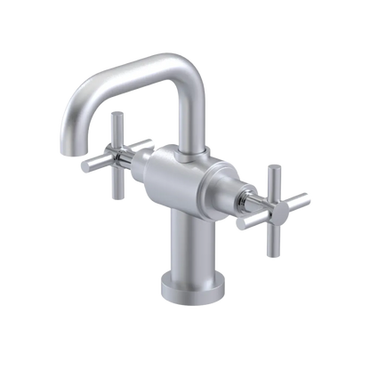 Rubinet Single Hole Dual Handle Lav. Set. (less drain) Satin Chrome