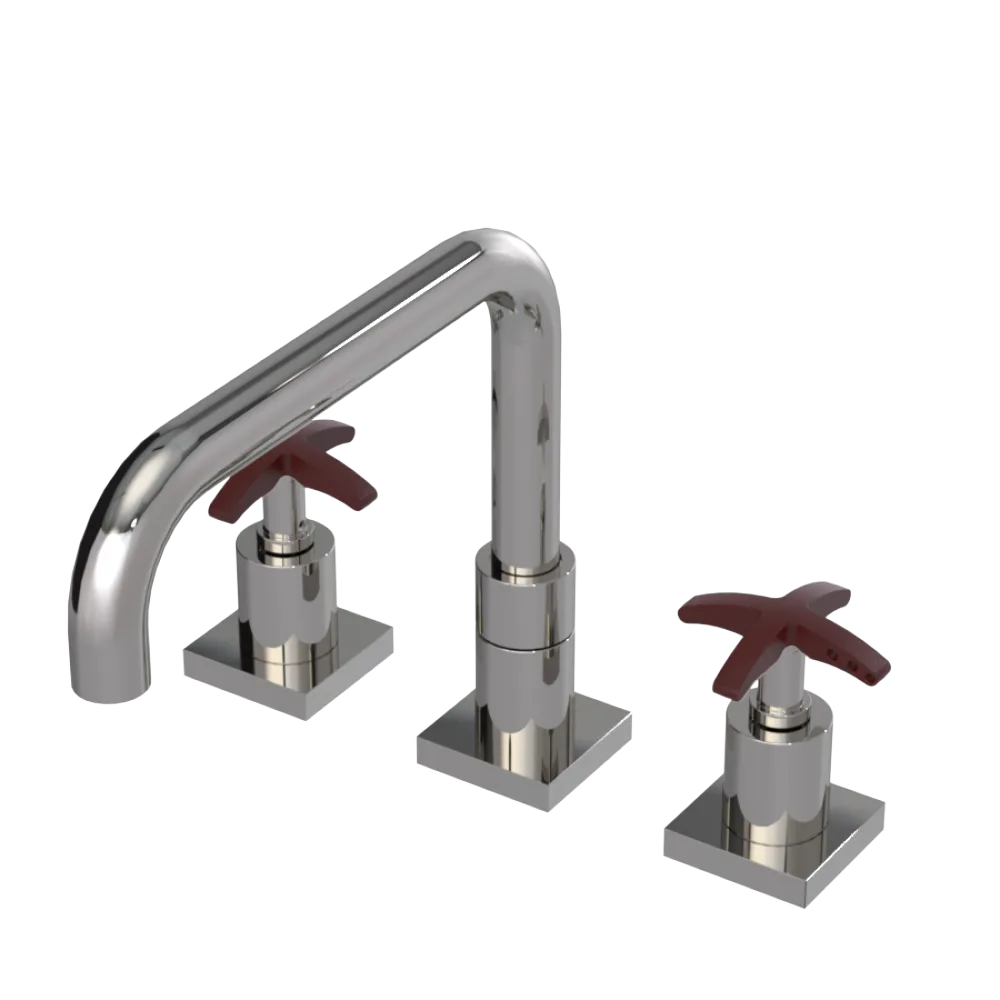 Rubinet Widespread Kitchen Set with Genesis Spout Polished Nickel
