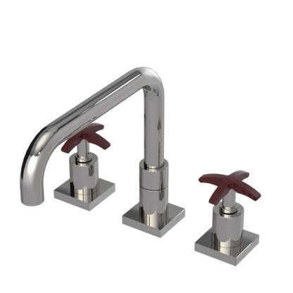 Rubinet Widespread Kitchen Set with Genesis Spout Polished Nickel