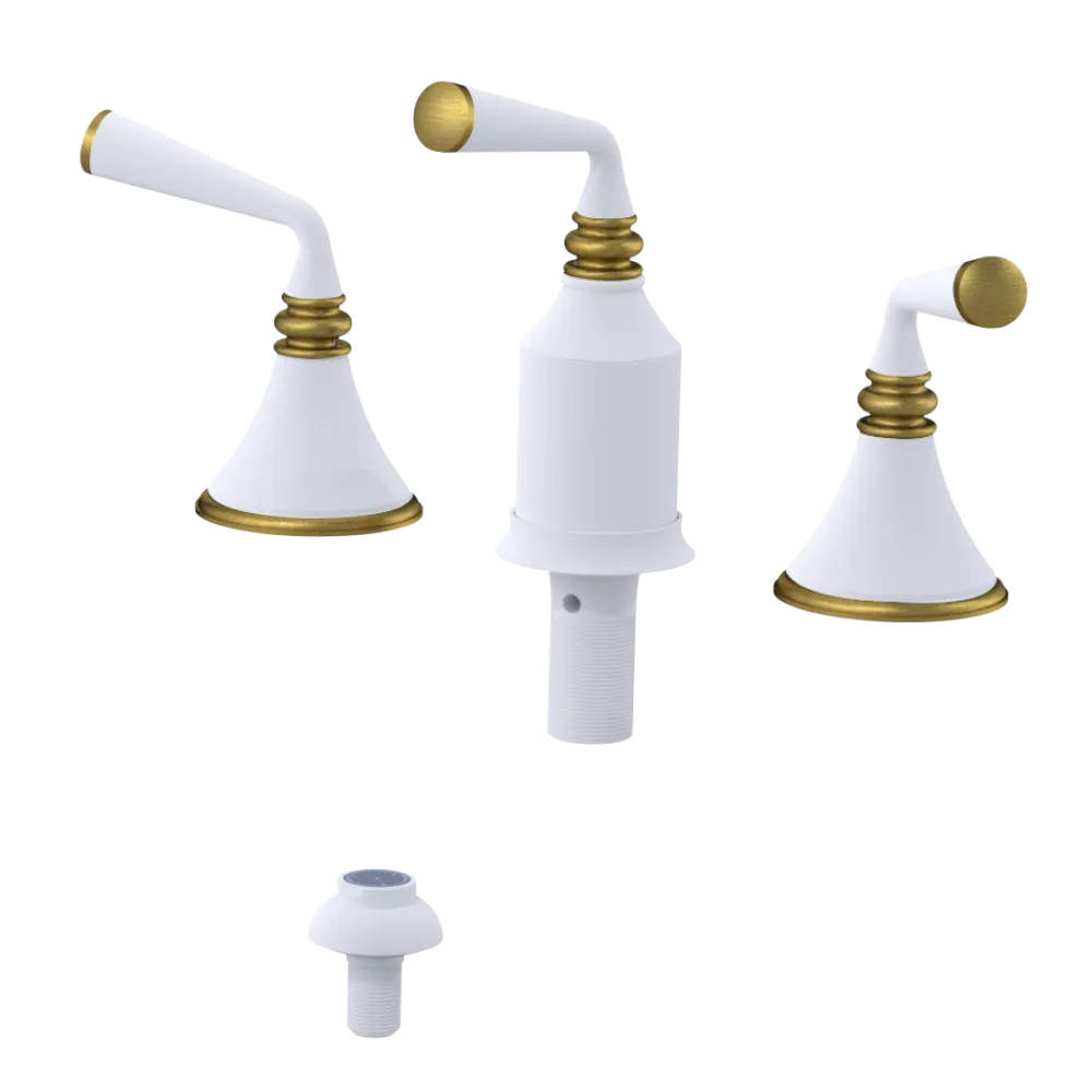Rubinet Bidet Fitting with Spray, Diverter, and Vacum Breaker (Less Drain) Matt White