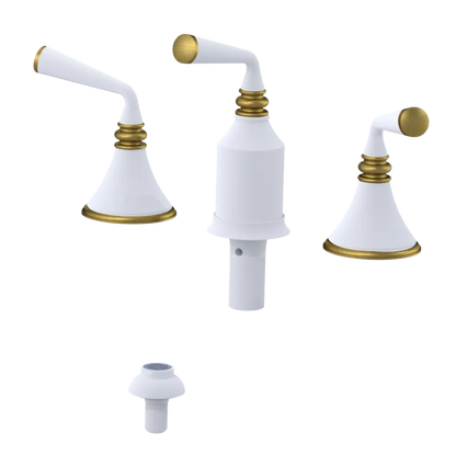 Rubinet Bidet Fitting with Spray, Diverter, and Vacum Breaker (Less Drain) Matt White