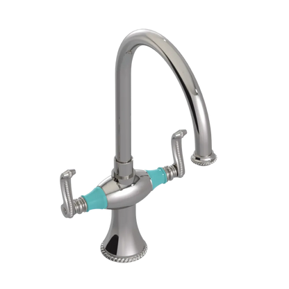 Rubinet Two Handle Single Hole Kitchen Set Polished Nickel