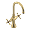Rubinet Single Hole Dual Handle Lav. Set. (less drain) Satin Brass