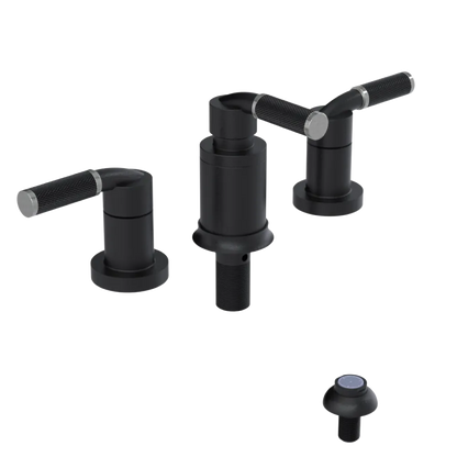 Rubinet Bidet Fitting with Spray, Diverter, and Vacum Breaker (Less Drain) Matt Black