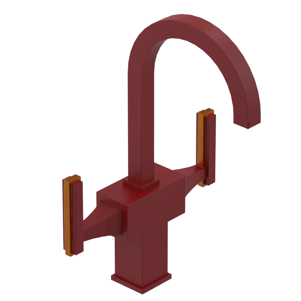 Rubinet Single Hole Dual Handle Lav. Set. (less drain) Maroon