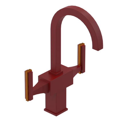 Rubinet Single Hole Dual Handle Lav. Set. (less drain) Maroon