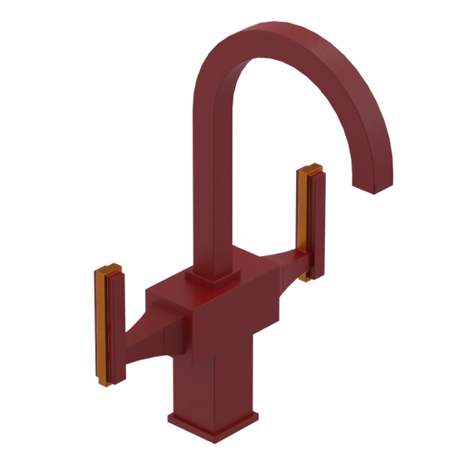 Rubinet Single Hole Dual Handle Lav. Set. (less drain) Maroon