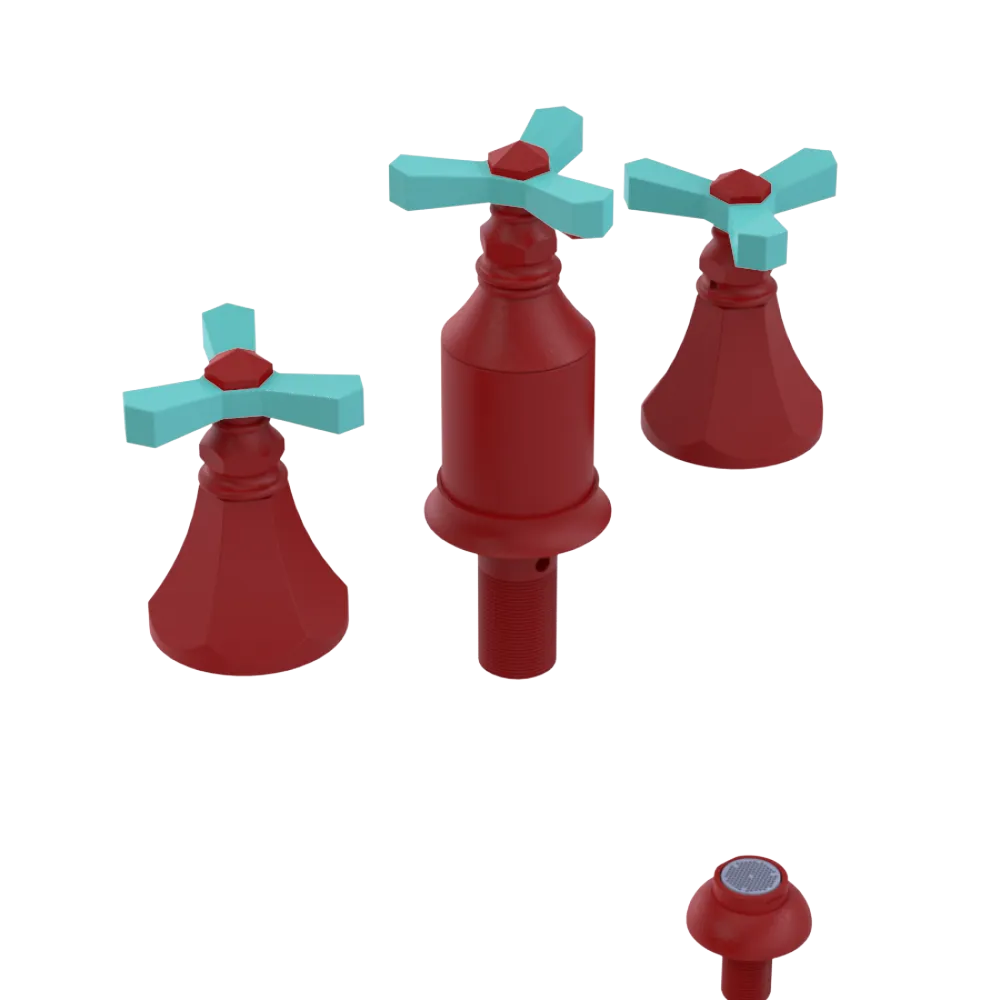 Rubinet Bidet Fitting with Spray, Diverter, and Vacum Breaker (Less Drain) Maroon