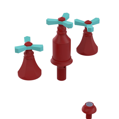 Rubinet Bidet Fitting with Spray, Diverter, and Vacum Breaker (Less Drain) Maroon