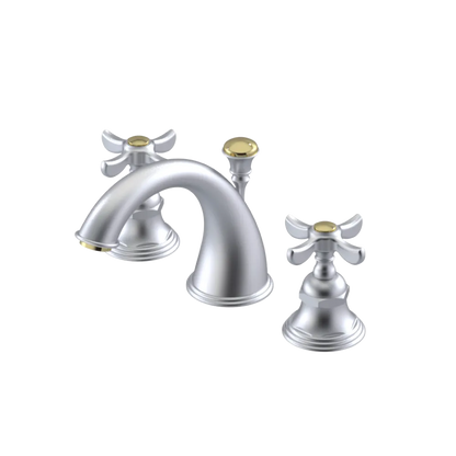 Rubinet Widespread Lav. Set. (less drain) Satin Chrome