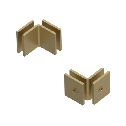 Rubinet 90 Glass to Glass Open Face Satin Brass