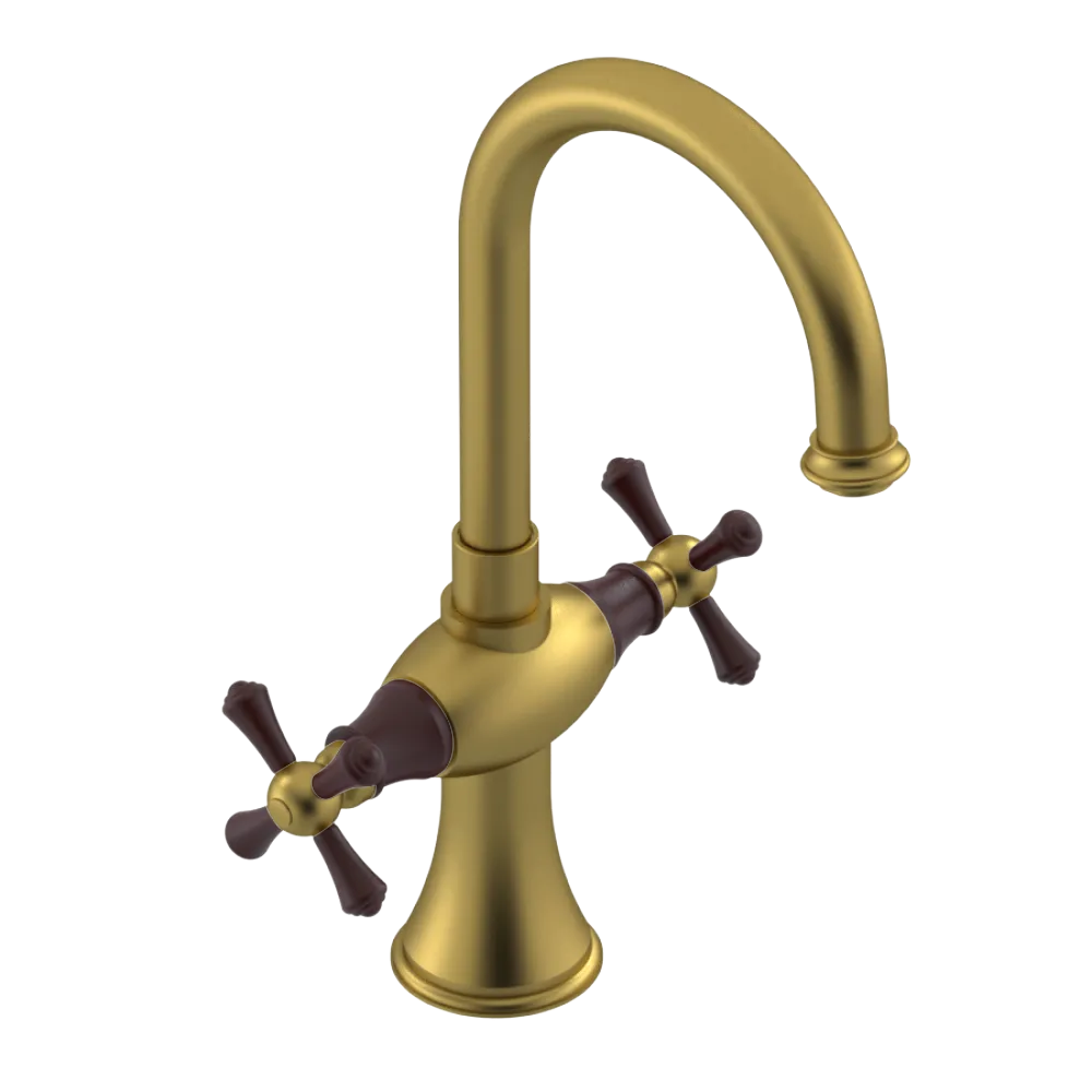 Rubinet Single Hole Dual Handle Lav. Set. (less drain) Antique Brass Matt