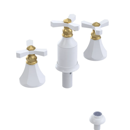 Rubinet Bidet Fitting with Spray, Diverter, and Vacum Breaker (Less Drain) White