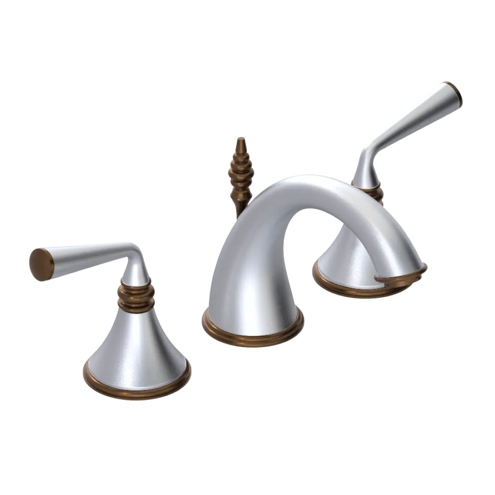 Rubinet Widespread Lav. Set. (less drain) Satin Chrome